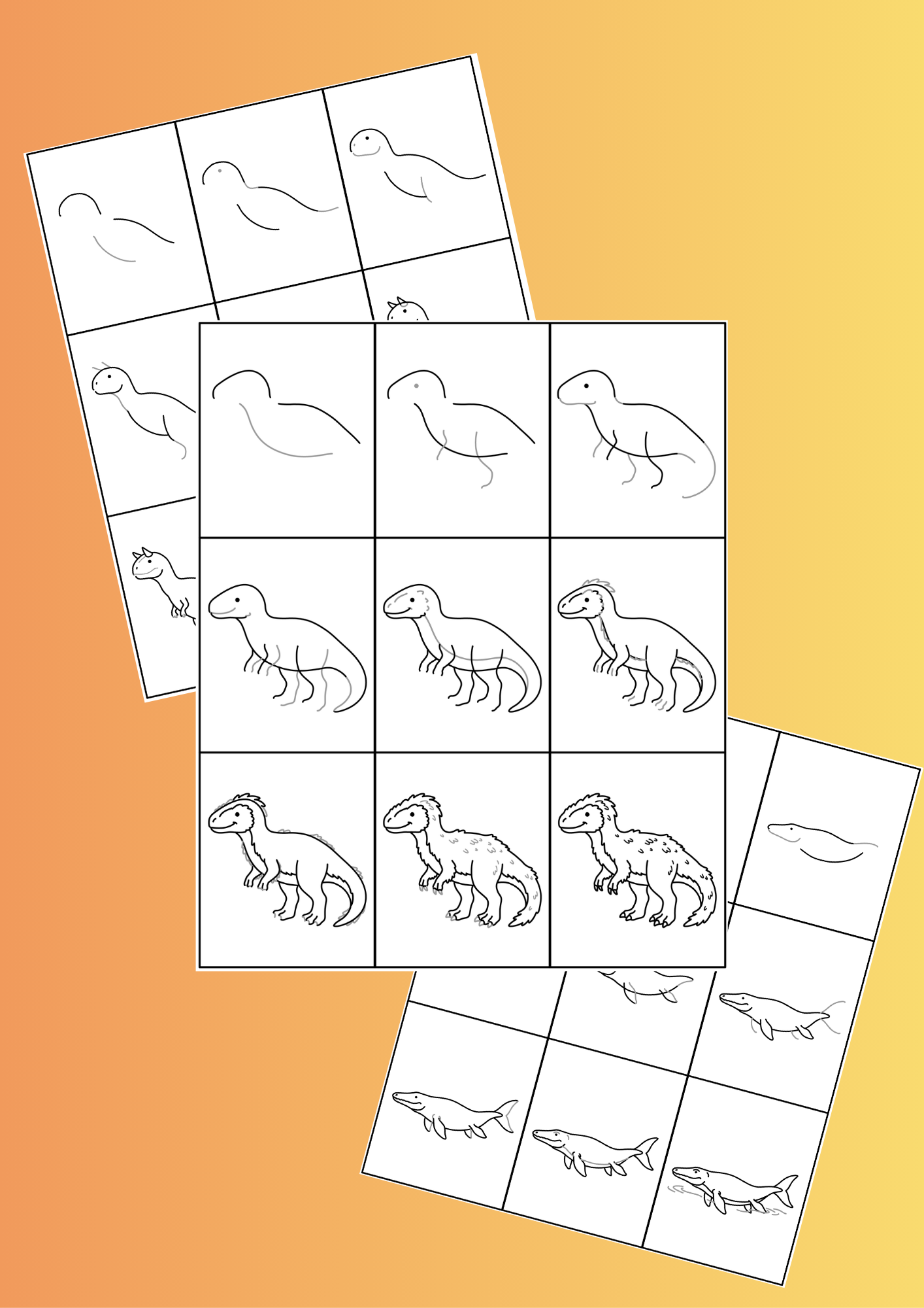 How To Draw Dinosaurs for Kids inside pages preview