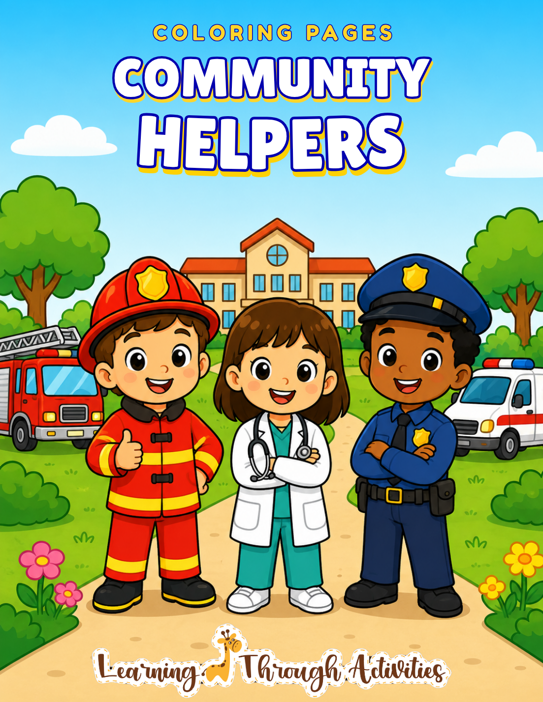 Community Helpers Coloring Pack cover