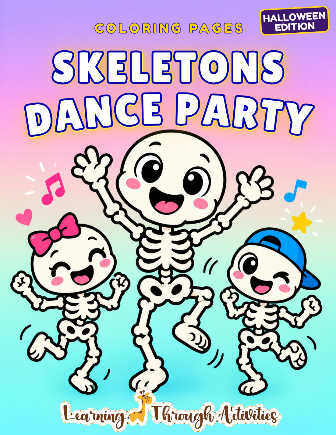 Skeletons Dance Party Coloring Pack cover