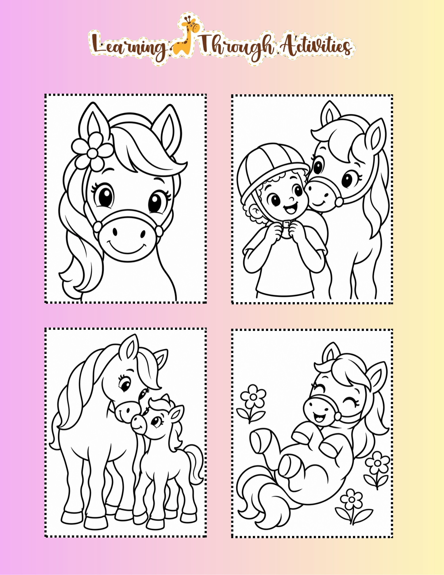 Pony Pals Stable Days Coloring Pack inside pages preview