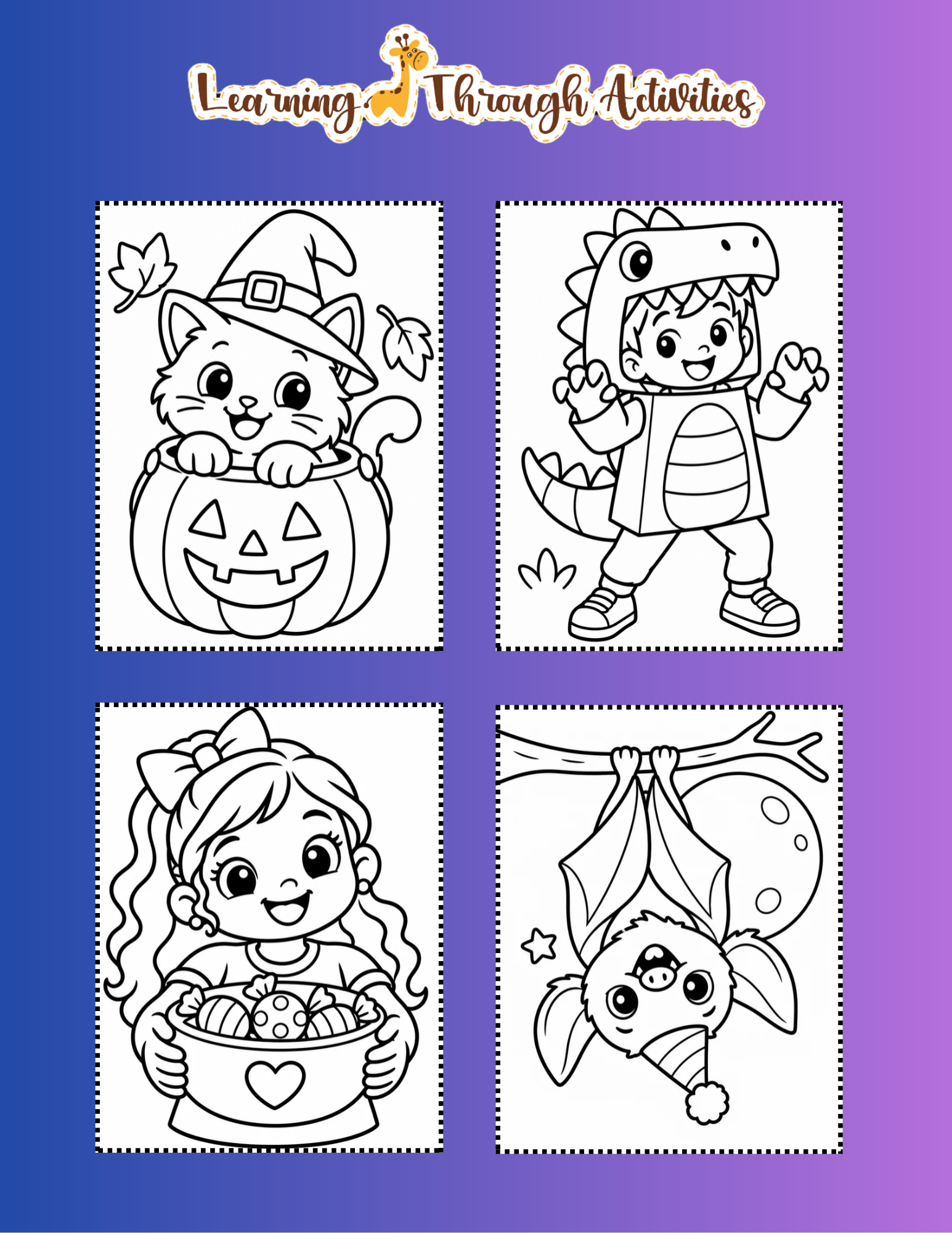 Trick-or-Treat Coloring Pack inside pages preview