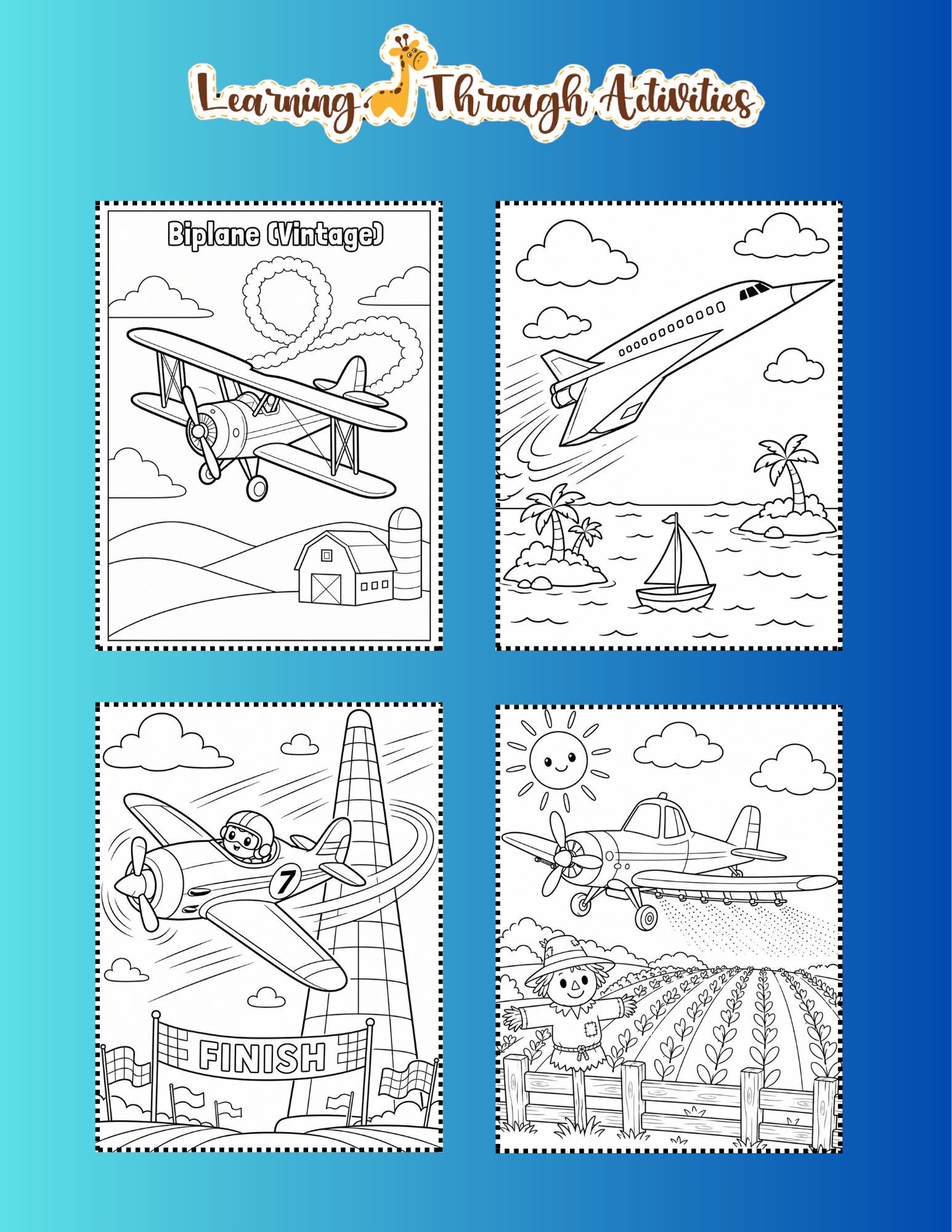 Things That Fly Coloring Pack inside pages preview