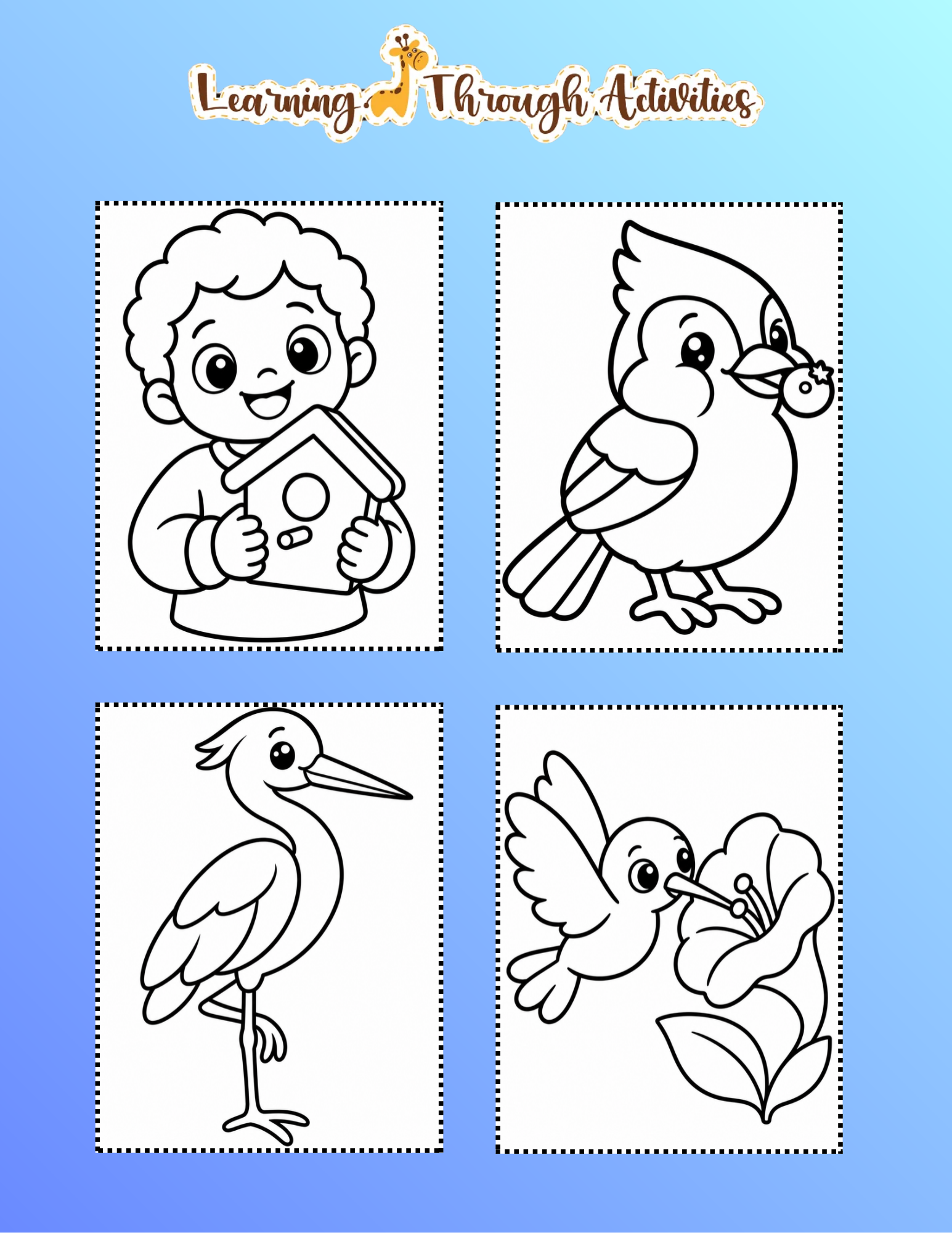 Backyard Bird Buddies Coloring Pack inside pages preview