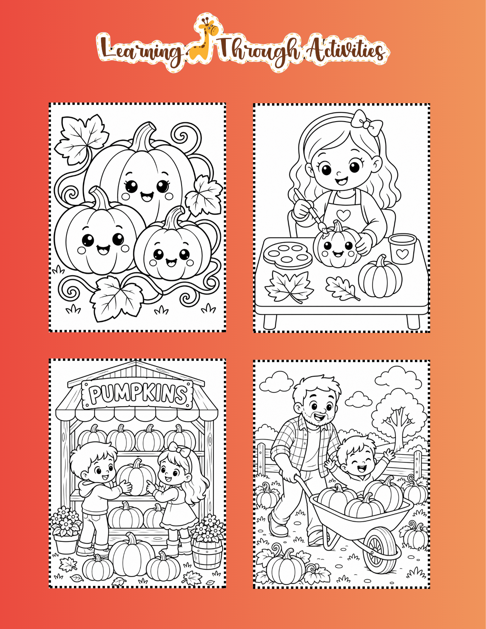 Pumpkin Patch Adventures Coloring Pack inside pages preview